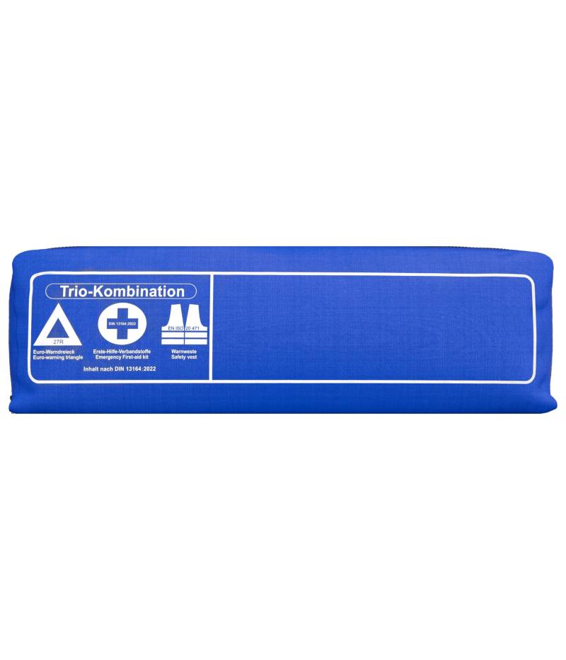 Thomatex® KFZ Kombitasche (3in1) 2024/2025 [DIN 13164-2022] – Lange Haltbarkeit – Erste-Hilfe-Set mit Warndreieck & Warnweste – Blau von Thomatex