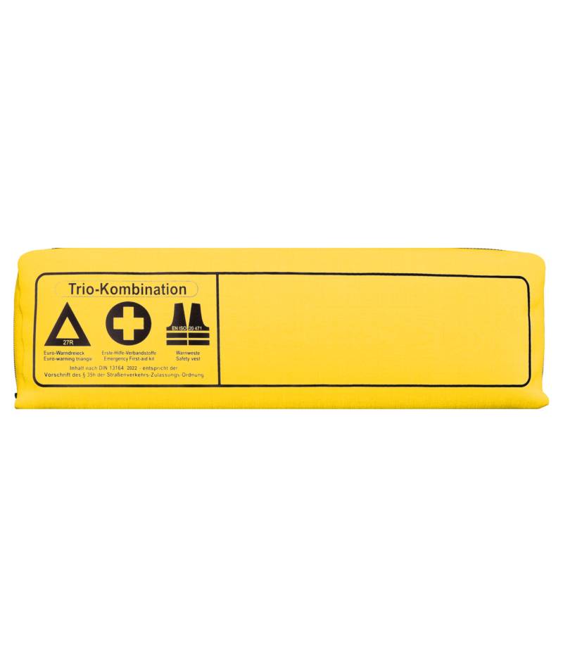 Thomatex® KFZ Kombitasche (3in1) 2024/2025 [DIN 13164-2022] – Lange Haltbarkeit – Erste-Hilfe-Set mit Warndreieck & Warnweste – Gelb von Thomatex
