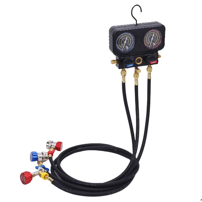 Thonlai AC -Set mit Schläuchen, Verteiler Set für R410A R32 R134A R22 Kältemittel, Komplettes Werkzeugkit von Thonlai