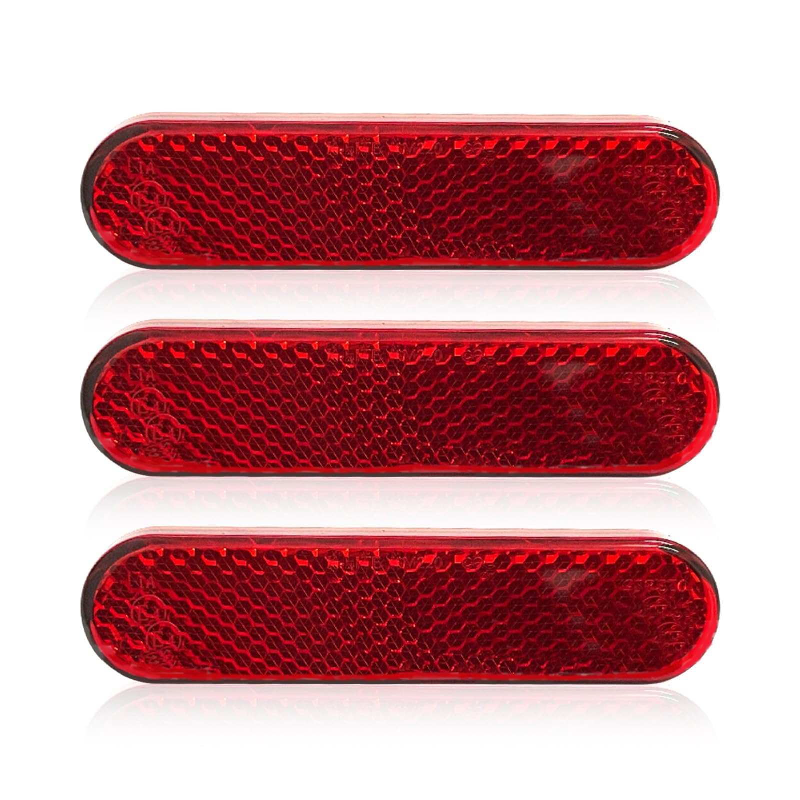 Thoquene 3 Stück 100 x 13 x 7 mm Motorrad Reflektor Hinten, Red Rectangular Rückstrahler Thoquene 3 Stück 100 x 13 x 7 mm Motorrad Reflektor Hinten, Red Rectangular Rückstrahler von Thoquene