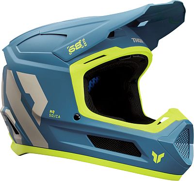 Thor Fleet Forge, Motocrosshelm Jugend - Matt Blau/Grau/Neon-Gelb - S von Thor