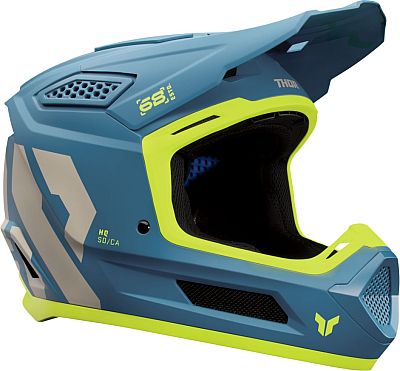 Thor Fleet Forge, Motocrosshelm - Matt Blau/Grau/Neon-Gelb - M von Thor