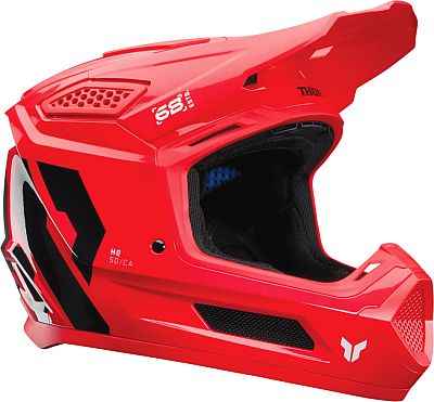 Thor Fleet Forge, Motocrosshelm - Neon-Rot/Schwarz/Weiß - S von Thor