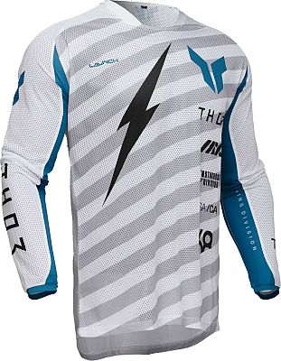 Thor Launchmode Vented Raid, Trikot - Weiß/Grau/Blau - M von Thor