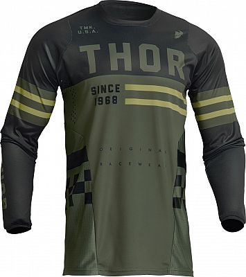 Thor Pulse Combat S23, Trikot - Dunkelgrün/Schwarz - M von Thor