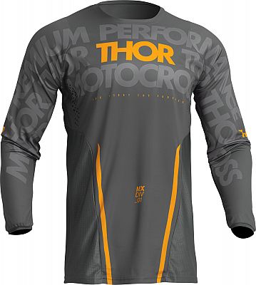 Thor Pulse Mono S23, Trikot - Dunkelgrau/Gelb - XL von Thor