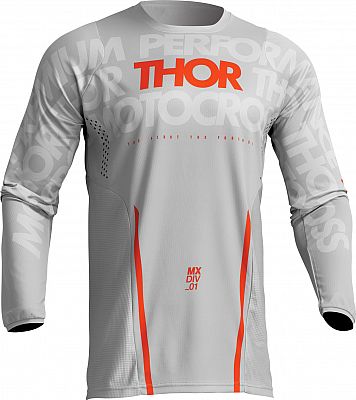 Thor Pulse Mono S23, Trikot - Hellgrau/Orange - XXL von Thor