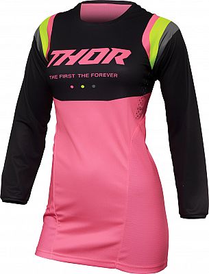 Thor Pulse Rev S23, Trikot Damen - Schwarz/Neon-Pink/Grau/Neon-Gelb - L von Thor