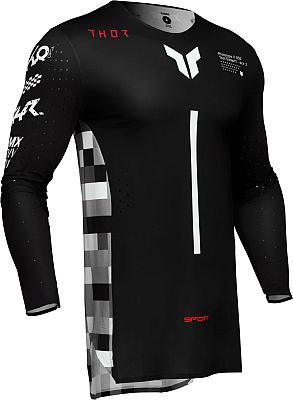 Thor Sportmode Riot, Trikot - Schwarz/Weiß/Grau/Rot - L von Thor