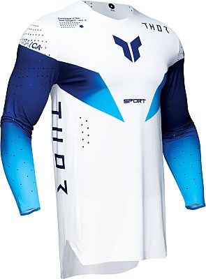 Thor Sportmode Strike, Trikot - Weiß/Blau/Hellblau - XXL von Thor