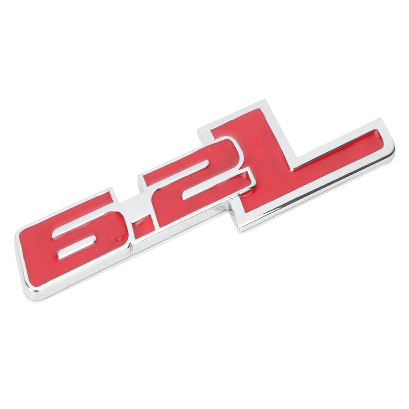 FSFY Emblem Aufkleber für hinten 6,2 L, für Ford F-150 Raptor 6,2 L, für Chevrolet Camaro 6,2 L, für Corvette 6,2 L, Rot von Three T