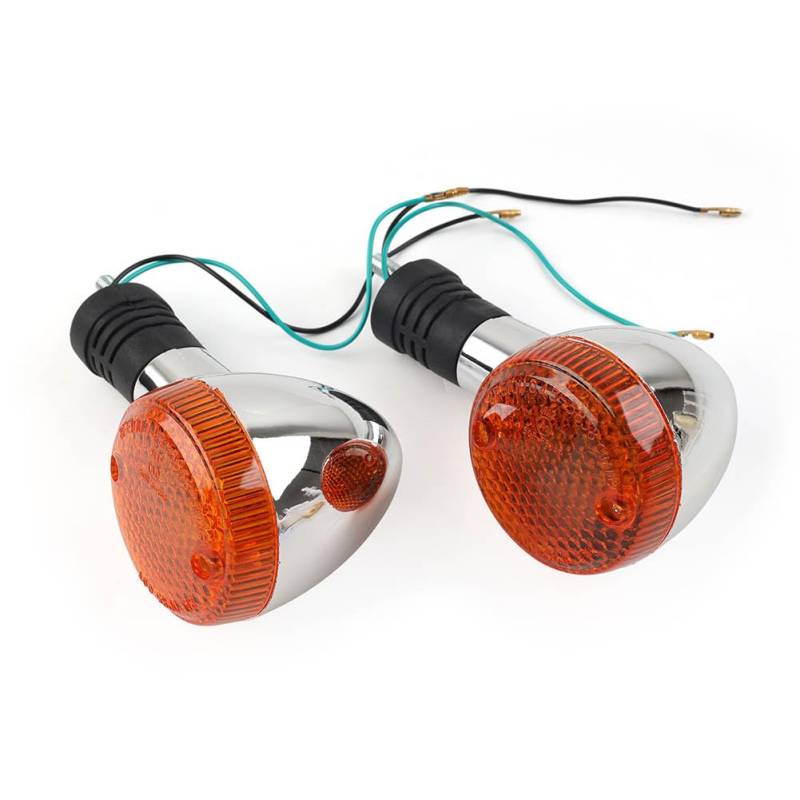 Three T FSFY Motorrad-Blinker, bernsteinfarben, vorne und hinten, Blinker, Blinker, Kontrollleuchte für Honda Magna 250 750 Shadow 400 750 Steed VLX 400 600 1100 DLX VTX1300 1800 von Three T