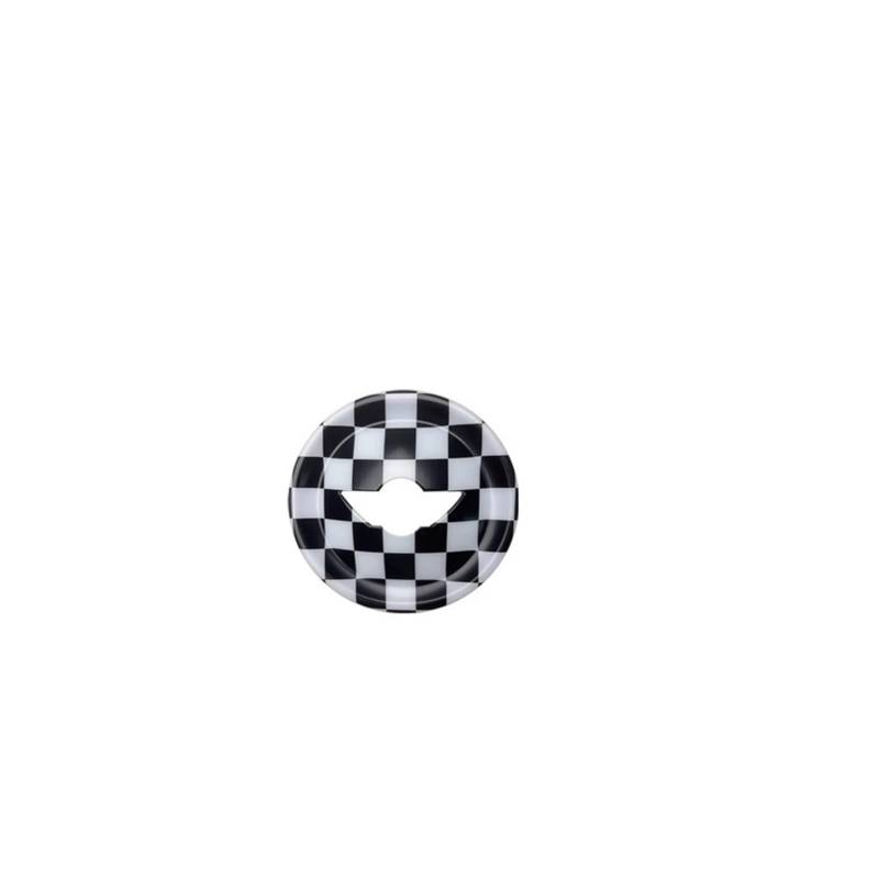 Tianwu03 Passend for MINI Cooper R50 R52 R53 Aufkleber Autozubehör Auto Lenkradmitte Dekorative Aufkleberabdeckung(Checker,for R52_Three-Spoke Steering) von Tianwu03