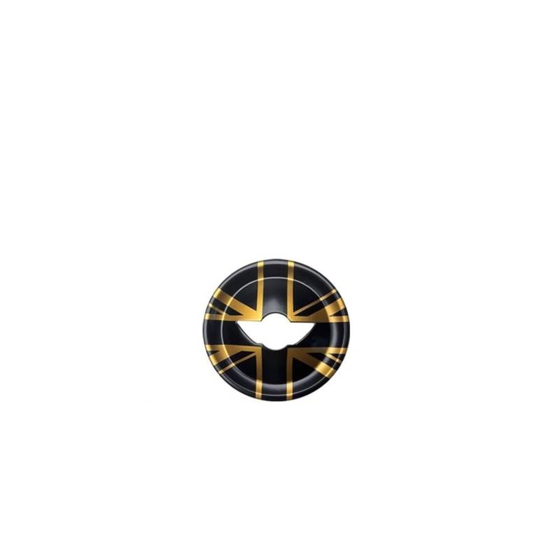 Tianwu03 Passend for MINI Cooper R50 R52 R53 Aufkleber Autozubehör Auto Lenkradmitte Dekorative Aufkleberabdeckung(Gold Jack,for R53_Three-Spoke Steering) von Tianwu03