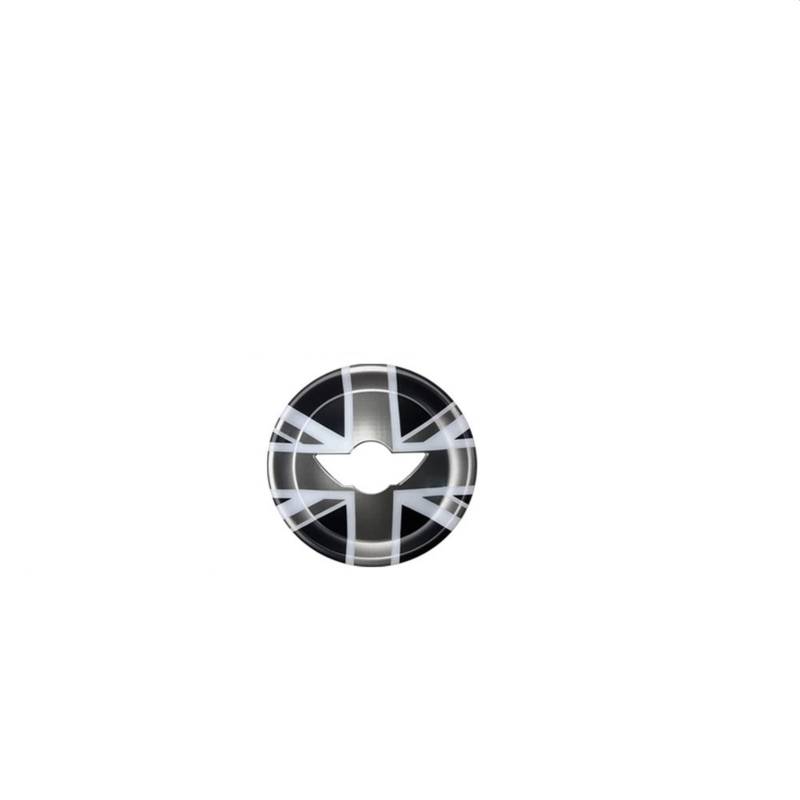 Tianwu03 Passend for MINI Cooper R50 R52 R53 Aufkleber Autozubehör Auto Lenkradmitte Dekorative Aufkleberabdeckung(Grey Jack,for R50_Three-Spoke Steering) von Tianwu03