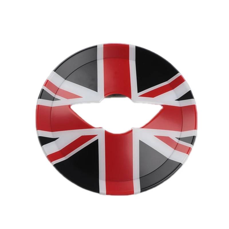 Tianwu03 Passend for Mini One Cooper S Clubman R55 R56 R57 R58 R59 R60 R61 Innenformteil-Zubehör Auto-Lenkrad-Mitte-Aufkleberabdeckung(Black Jack) von Tianwu03