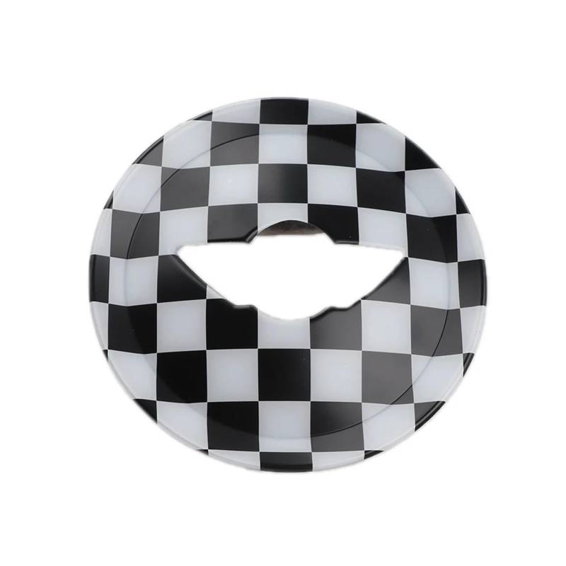 Tianwu03 Passend for Mini One Cooper S Clubman R55 R56 R57 R58 R59 R60 R61 Innenformteil-Zubehör Auto-Lenkrad-Mitte-Aufkleberabdeckung(Checker) von Tianwu03