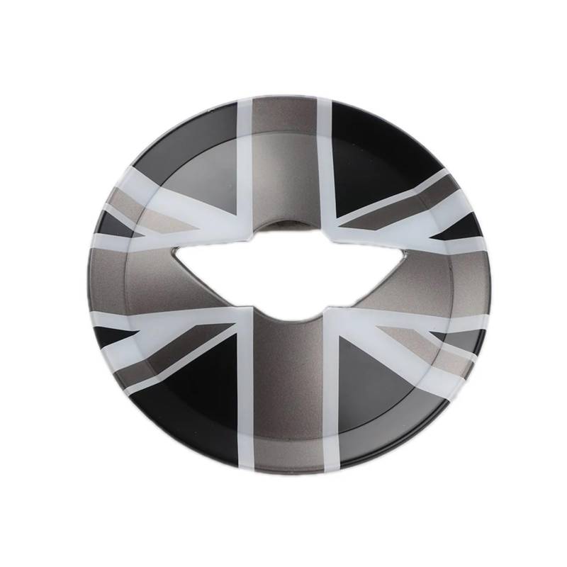 Tianwu03 Passend for Mini One Cooper S Clubman R55 R56 R57 R58 R59 R60 R61 Innenformteil-Zubehör Auto-Lenkrad-Mitte-Aufkleberabdeckung(Grey Jack) von Tianwu03