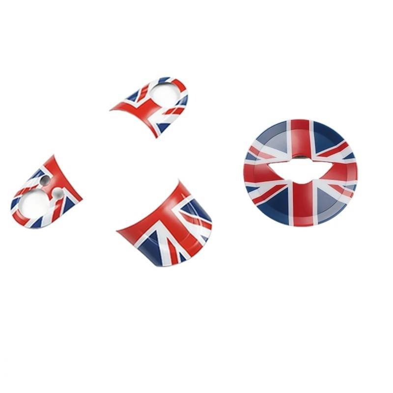 Tianwu03 Passend for Mini R55 R60 Countryman Lenkrad-Panel-Tastenabdeckung Styling-Aufkleber for Mini One Cooper R56 R57 R58 R59 Autozubehör(Union Jack A) von Tianwu03