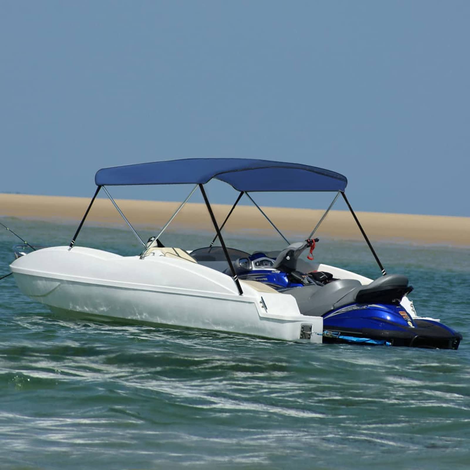 Tidyard 2-Bow Bimini Top UV- und wasserbeständig Bimini-Verdeck Sonnenverdeck Sonnensegel Sonnenschutz Bootsabdeckung Bootsdach 4 verstellbare Nylonbänder mit Edelstahl-Clip Marineblau 180x150x110 cm Tidyard 2-Bow Bimini Top UV- und wasserbeständig Bimini-Verdeck Sonnenverdeck Sonnensegel Sonnenschutz Bootsabdeckung Bootsdach 4 verstellbare Nylonbänder mit Edelstahl-Clip Marineblau 180x150x110 cm von Tidyard