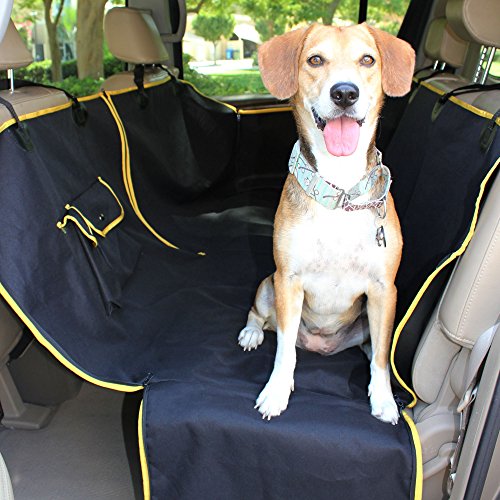 TierWell Premium Autoschondecke für Hunde - Schützt Rücksitz vor Schmutz und Haaren - Teilbar - Waschbar - Geruchsneutral- mit Schlitz für Sicherheitsgurt von TierWell