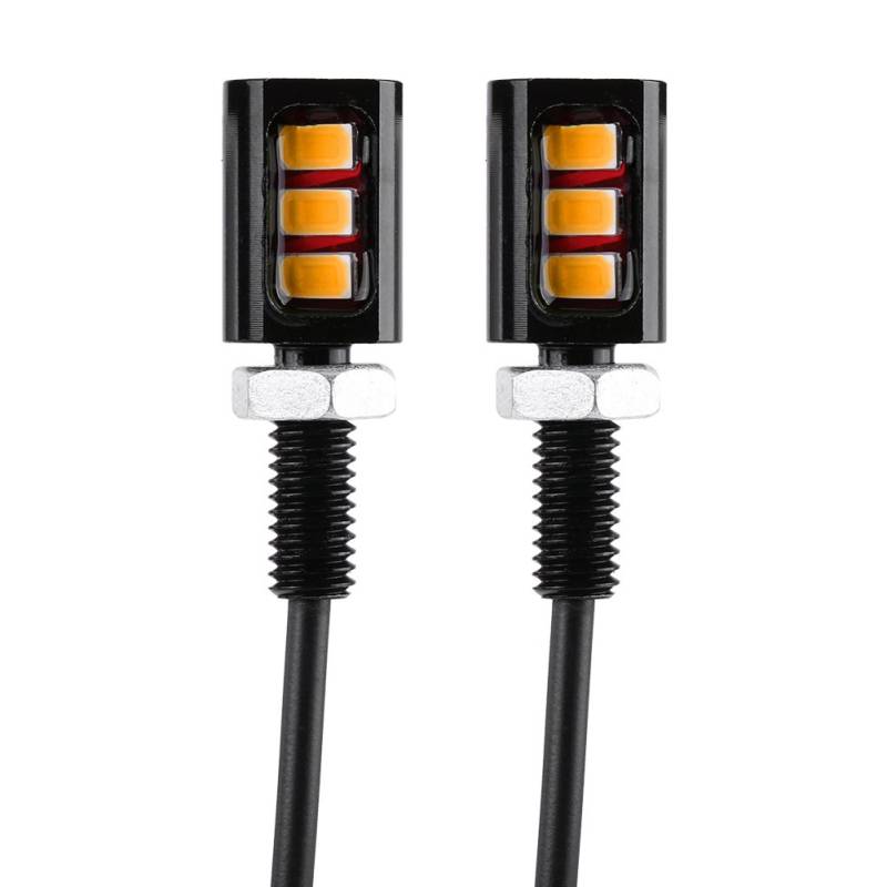 2 x Kennzeichenbeleuchtung mit Schrauben, weiße LED-Glühbirne, 12 V, wasserdicht / regenfest, aus schwarzem Aluminium, für Auto, legal (gelbes Licht) von Tiiyee