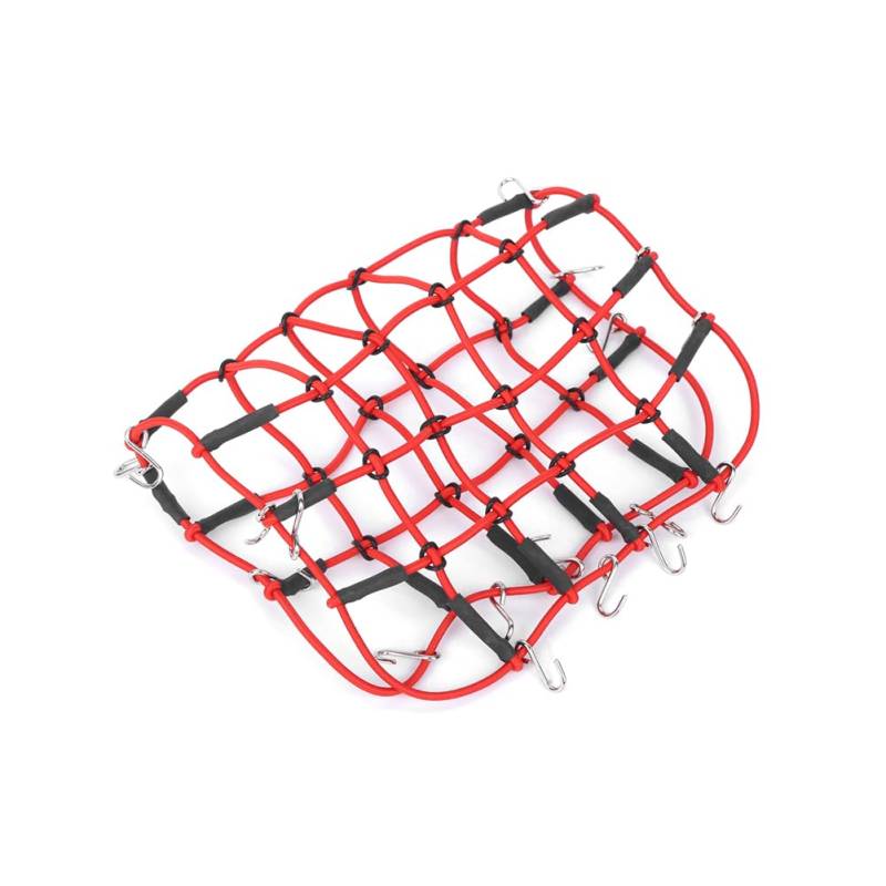 RC Elastisches Gepäcknetz, Gummi Crawler Gepäck Universelles Aufbewahrungsnetz Dachgepäckträger Rc Netz Dehnbares Simulationszubehör Gepäckspanner Mit Haken Spannseil für 1/8 1/10 RC Rot von Tiiyee