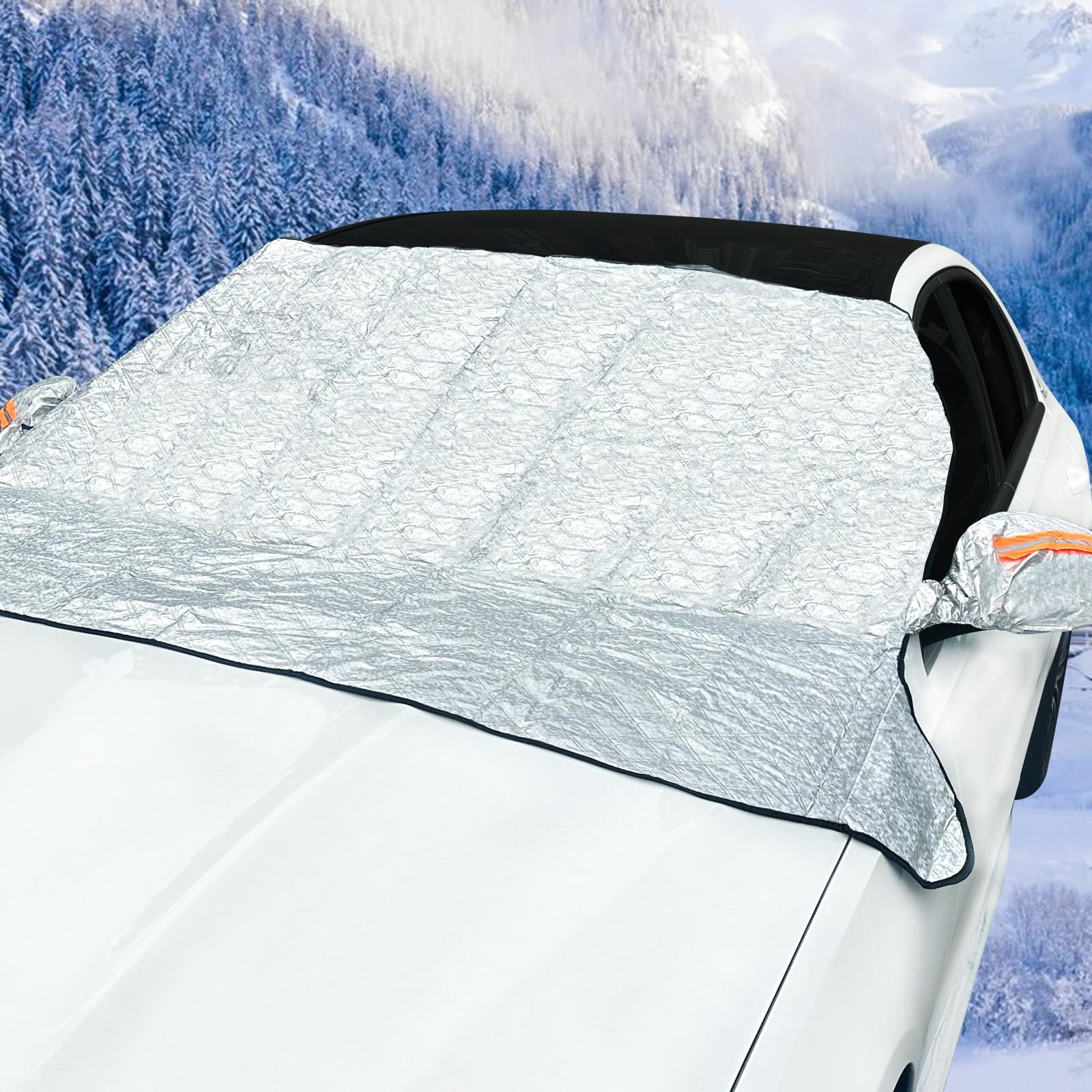 Frontscheibenabdeckung Winter Magnet, Dick Windschutzscheibenabdeckung mit Spiegelschuz,Scheibenabdeckung Auto Winter, Eisschutz Auto Frontscheibe Schneeabdeckung für SUV gegen Frost Sonne, 161x143cm Frontscheibenabdeckung Winter Magnet, Dick Windschutzscheibenabdeckung mit Spiegelschuz,Scheibenabdeckung Auto Winter, Eisschutz Auto Frontscheibe Schneeabdeckung für SUV gegen Frost Sonne, 161x143cm von Tikplus