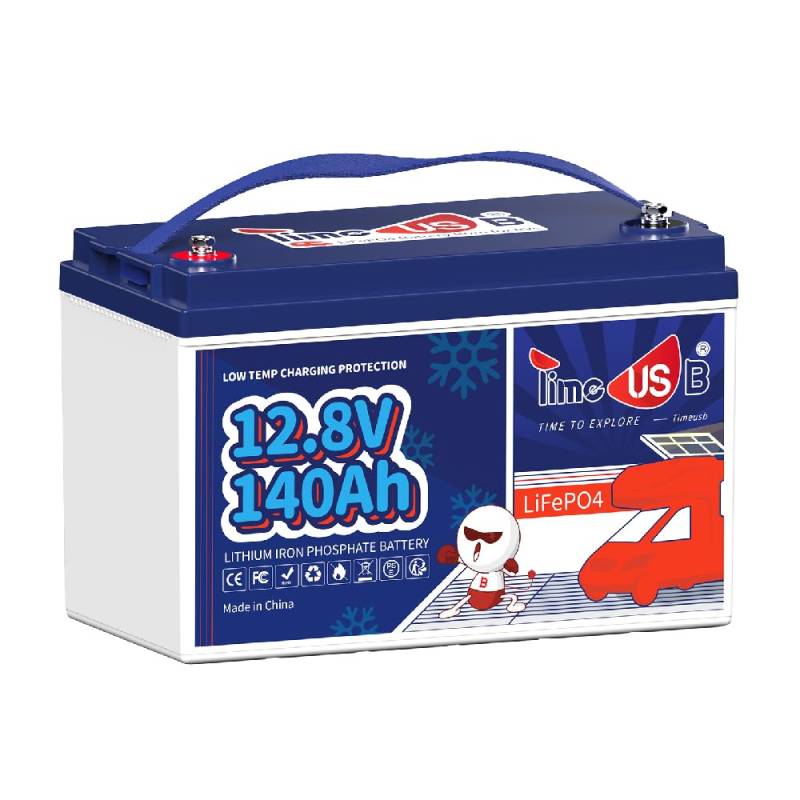 Timeusb LiFePO4 Akku 12V 140Ah Lithium Batterie mit Low-Temp Cut-Off,100A BMS,Max.1792Wh Energie, 15000 Zyklen & 10-jährige Lebensdauer,perfekt für Wohnmobil Haus Backup System Off-Grid Trolling Motor von Timeusb
