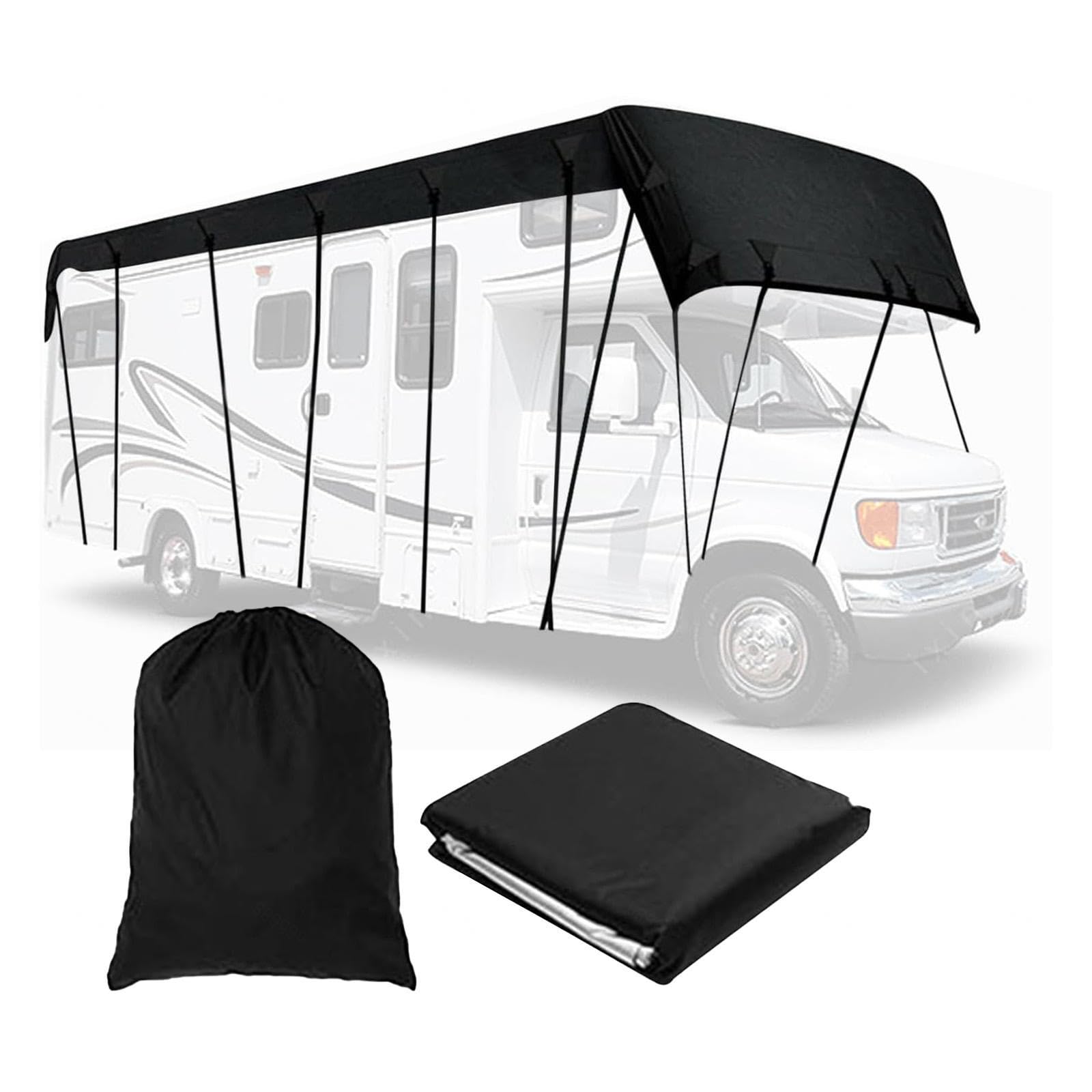 Wohnwagen Abdeckung 210D Oxford-Gewebe Wohnwagen Schutzhülle Wind-, Regen- Und Schneefest Sackmarkise Wohnwagen Geeignet Für Wohnwagen, Wohnmobile, Busse,Black-36 * 9.8ft von Tingruihuase