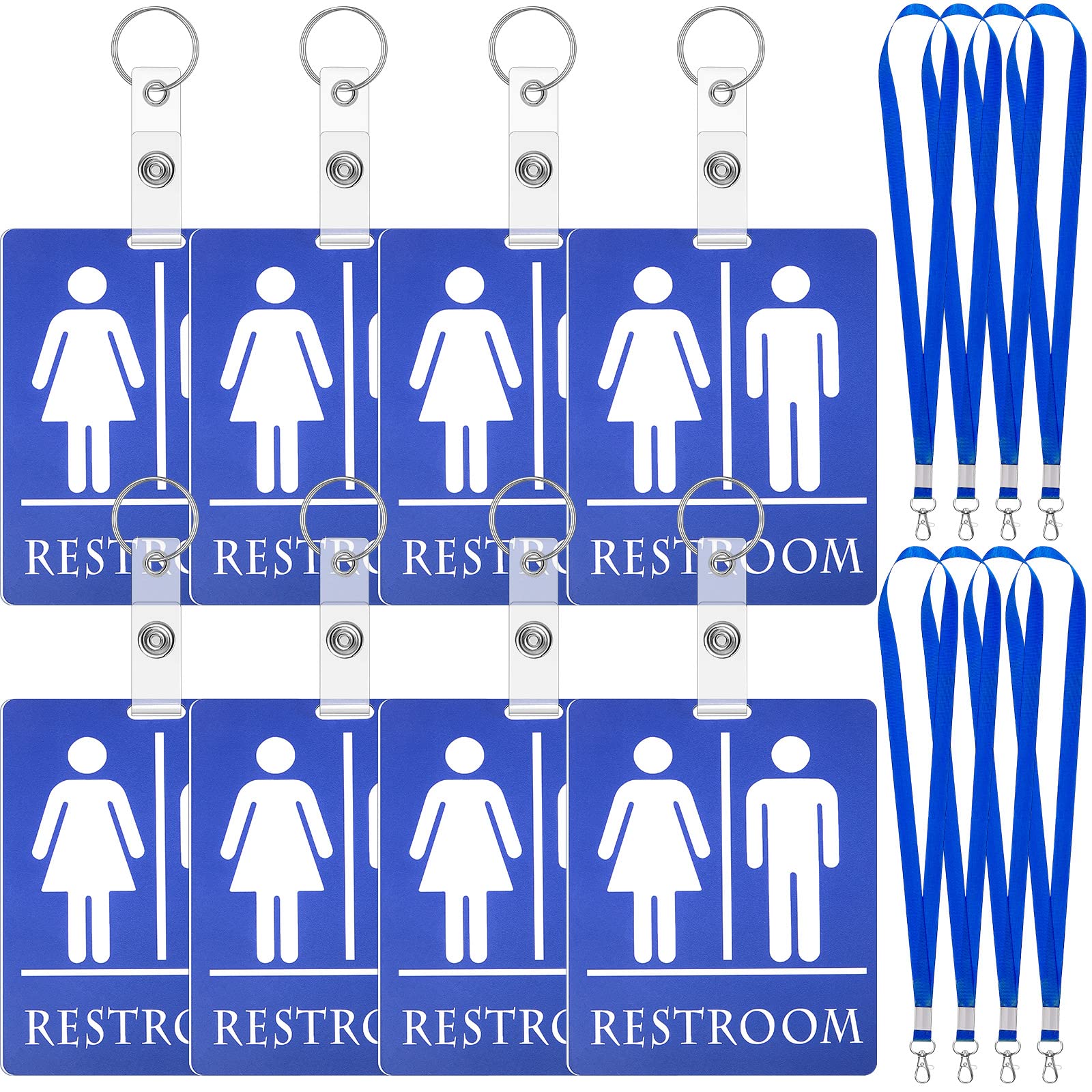 8 Stück Badezimmer Pass Toilette Pass Badezimmer Klassenzimmer Pass Badezimmer Tag mit Schlüsselhalter Großes Schlüsselanhänger Schild mit 8 Stück Schlüsselband für Frauen und Männer, Blau 8 Stück Badezimmer Pass Toilette Pass Badezimmer Klassenzimmer Pass Badezimmer Tag mit Schlüsselhalter Großes Schlüsselanhänger Schild mit 8 Stück Schlüsselband für Frauen und Männer, Blau von Tinlade
