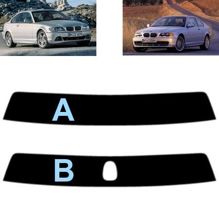 Sonnenblendstreifen für 3er E46 2-Türen Coupe 1999-2005 Passgenaue Tönungsfolie (05% Tiefschwarz, B) von Tintcom.com