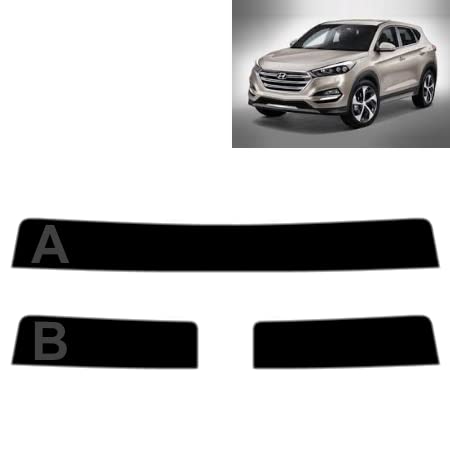 Sonnenblendstreifen für-Hyundai Tucson 5-Türen 2015-2020 Passgenaue Tönungsfolie (05% Tiefschwarz, B) von Tintcom.com