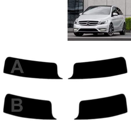 Sonnenblendstreifen für-Mercedes B Class W246 5-Türen 2011-2018 Passgenaue Tönungsfolie (20% Schwarz, B) von Tintcom.com