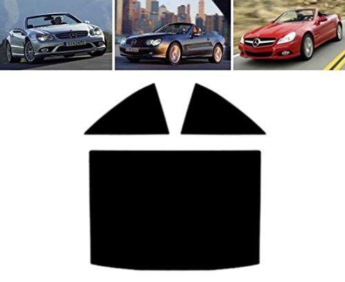 Passgenaue Tönungsfolie für-Mercedes SL R230 2-Türen 2001-2010 Heck/Seitenscheiben (50% Hellschwarz) von Tintcom.com
