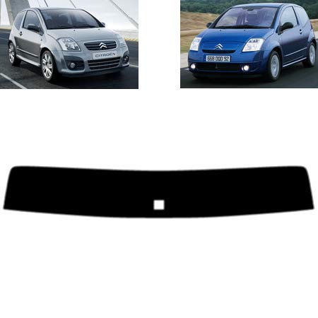 Tintcom.com Sonnenblendstreifen für-Citroen C2 3-Türen 2003-2010 Passgenaue Tönungsfolie (50% Hellschwarz) von Tintcom.com
