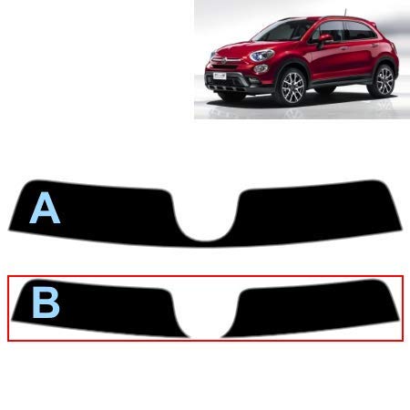 Tintcom.com Sonnenblendstreifen für-FIAT 500X Cross 5-Türen 2014-... Passgenaue Tönungsfolie (50% Hellschwarz, B) von Tintcom.com