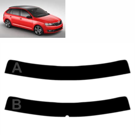 Sonnenblendstreifen für-Skoda Rapid Spaceback 5-Türen 2013-2019 Passgenaue Tönungsfolie (20% Schwarz, A) von Tintcom.com