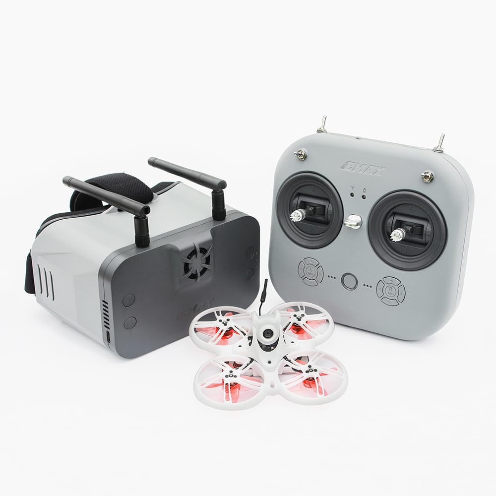 EMAX Tinyhawk 3 Plus Drohne RTF Kit Ready To Fly FPV HD Zero Drohnen Mini Racing Quadrocopter mit Brille und E8-Funksender für Kinder Erwachsene und Anfänger von Tiny Hawk