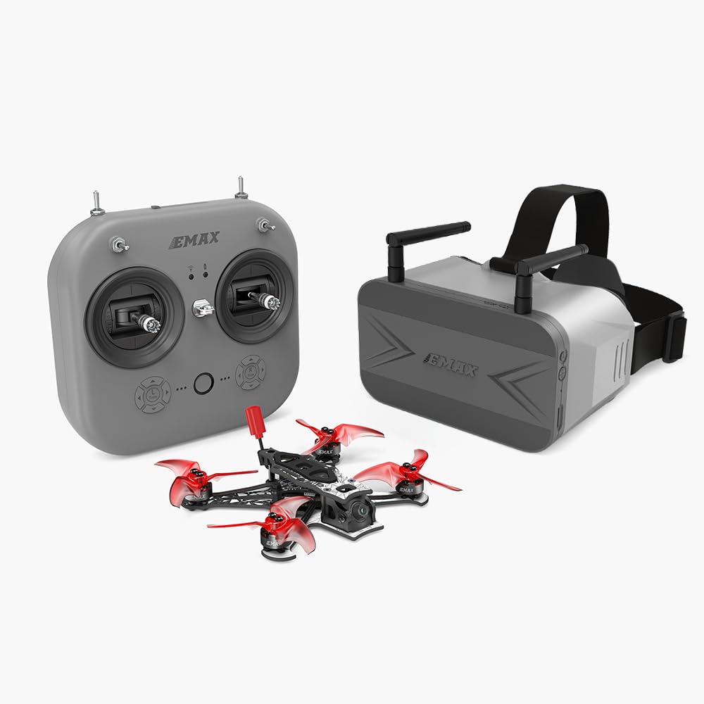 EMAX Tinyhawk 3 Plus Freestyle Drohne RTF Kit Ready To Fly FPV Analog Drohnen Mini Racing Quadrocopter Robuster Carbonfaserrahmen mit Brille und E8-Funksender für Kinder Erwachsene und Anfänger EMAX Tinyhawk 3 Plus Freestyle Drohne RTF Kit Ready To Fly FPV Analog Drohnen Mini Racing Quadrocopter Robuster Carbonfaserrahmen mit Brille und E8-Funksender für Kinder Erwachsene und Anfänger von Tiny Hawk