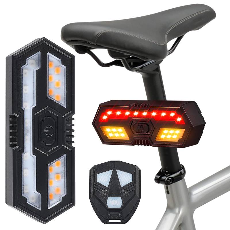 TirEurt Fahrrad Rücklicht LED Blinker, Blinker mit Fernbedienung, Warnlicht mit Horn 120db, 6 Modi Fahrradrücklicht Ultrahelles für die Nacht Riding Safety für Fahrrad Motorrad Moped Scooter Zubehör von TirEurt