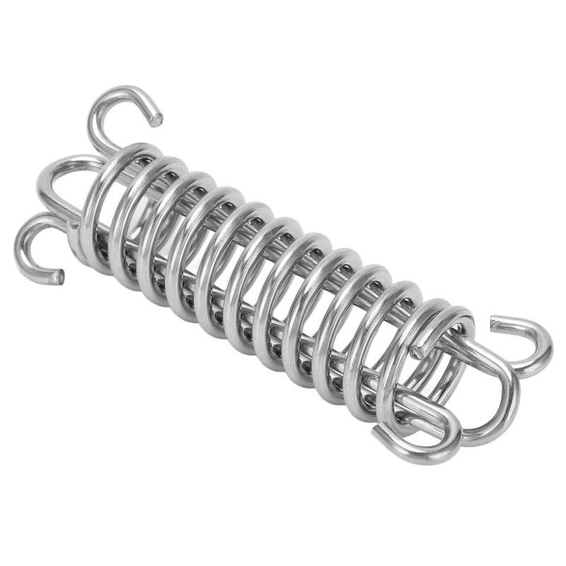 Tissting Spannfeder aus Edelstahl mit Doppelhaken, 113 mm Anlegefeder Ruckdämpfer Ruckfeder Boot Bootsanker Dock Linien Anlegefeder für Boot Yacht Marine von Tissting