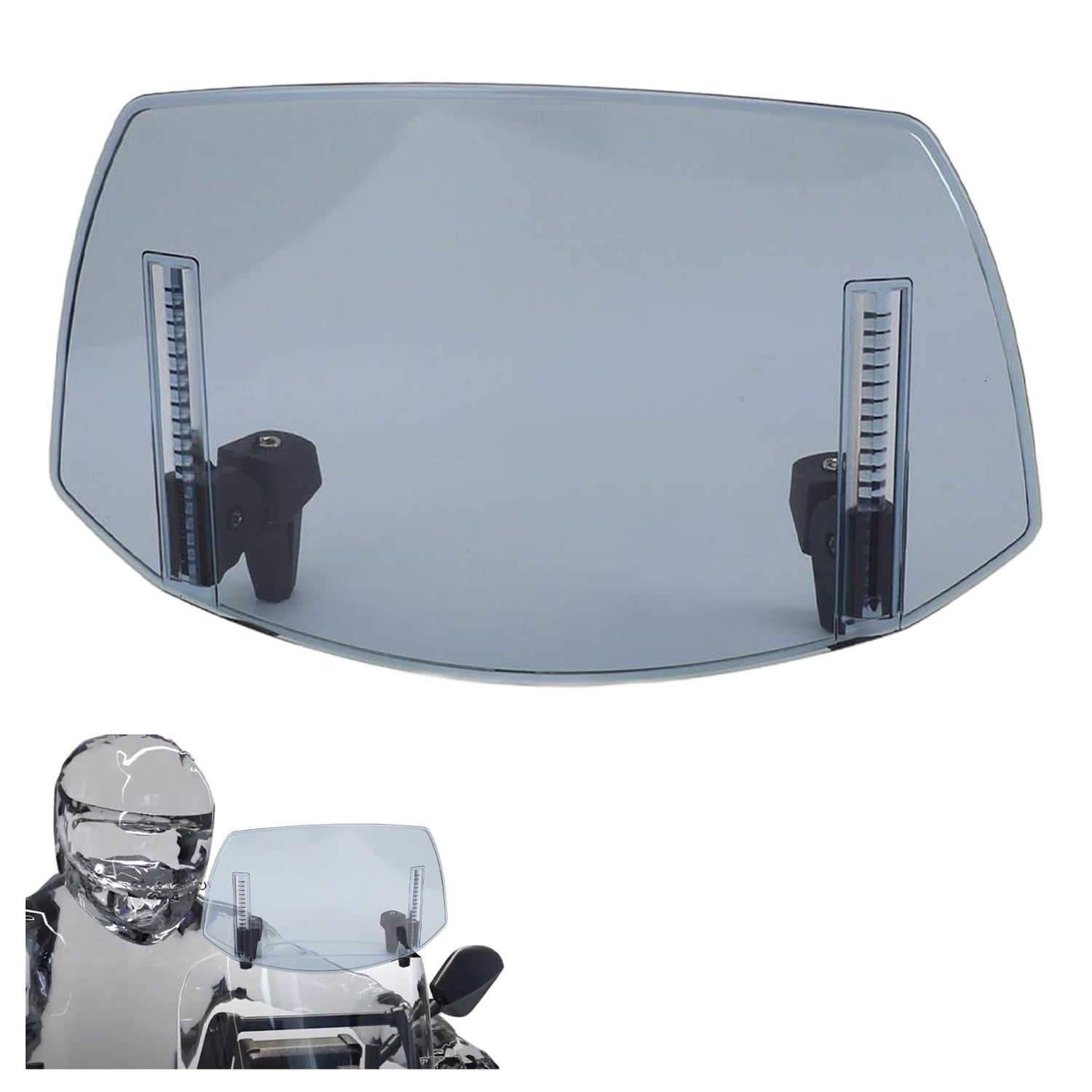 Motorrad Windabweiser Aufsatz, Verstellbare Clip-on Windschild Spoiler 29 x 22 cm ABS Motorrad Windschutzscheibe Erweiterung für MT07 MT09 MT10 R1 R3 FZ6 TMAX530 TMAX 500 (Blau) von Tissting