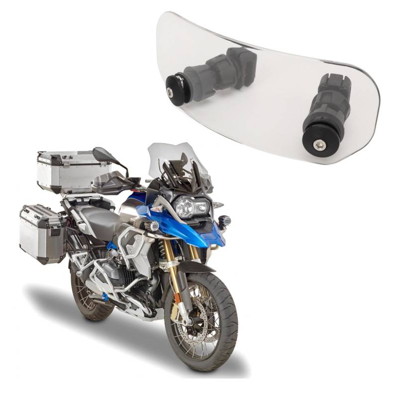 Tissting Motorrad Windschutzscheibenerweiterung, 3,4 x 8,4 in Windschutzscheiben Windscheiben Windschutzscheiben Verlängerung Einstellbarer Spoiler Deflektor von Tissting
