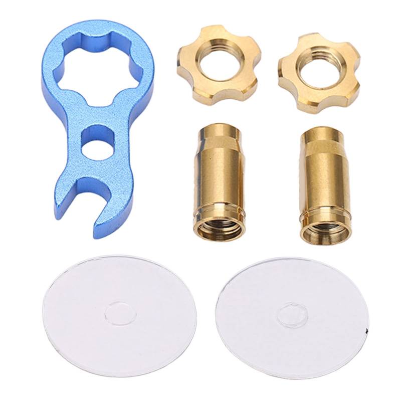 Risk 7 teiliges Fahrrad Presta Ventil Kappen Set aus Titan Legierung, Starke Härte Für Fahrrad Reifen Ventil Deckel Muttern Set(Gold) von Tissting