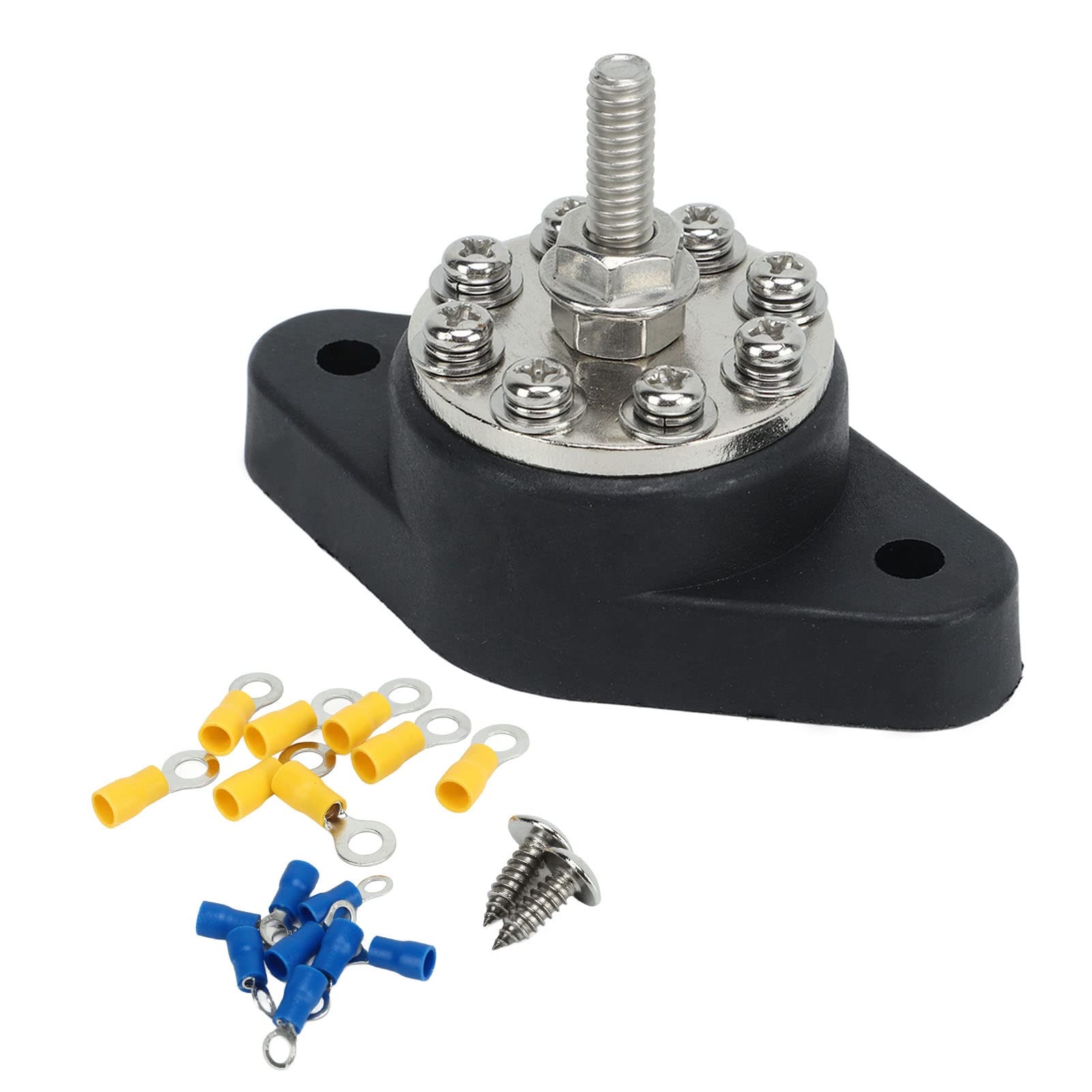Stromverteiler Block, 1/4 Zoll M6 8 Klemmen 12V 48V Universal Verteilerbolzen Abzweigpfosten mit M5 Schrauben Stromverteiler Klemmenblock für Auto Marine Auto Anhänger RV Boot LKW Stromverteiler Block, 1/4 Zoll M6 8 Klemmen 12V 48V Universal Verteilerbolzen Abzweigpfosten mit M5 Schrauben Stromverteiler Klemmenblock für Auto Marine Auto Anhänger RV Boot LKW von Tissting