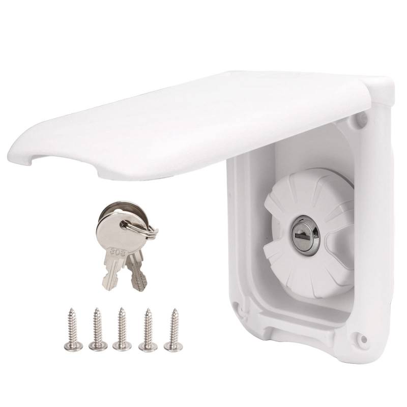 Tankdeckel 90mm Wassertankdeckel mit 2 Schlüsseln und Abdeckung, Auslaufsicherer Wasser Trinkwasser Einfüllstutzen Wasserdeckel für ID 38mm Wasserleitungen Wohnmobil Wohnwagen RV Camper von Tissting