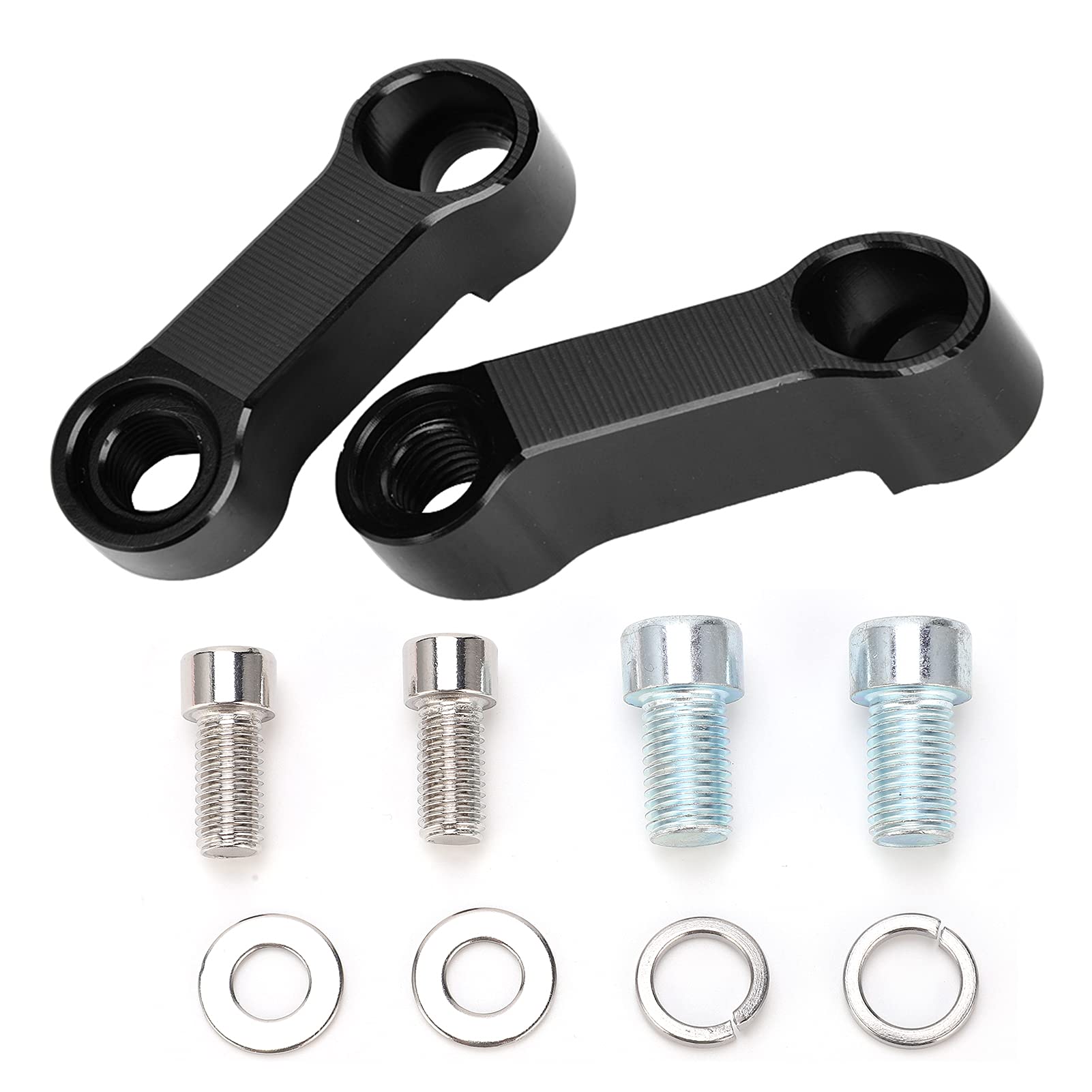 2 Stück Motorrad Rückspiegel Extender Adapter, schwarzes Gewinde 10 mm 8 mm Motorrad Rückspiegel Adapter Kit Riser Mount Extender für Motorräder, Roller, Sportbikes 2 Stück Motorrad Rückspiegel Extender Adapter, schwarzes Gewinde 10 mm 8 mm Motorrad Rückspiegel Adapter Kit Riser Mount Extender für Motorräder, Roller, Sportbikes von Tissting