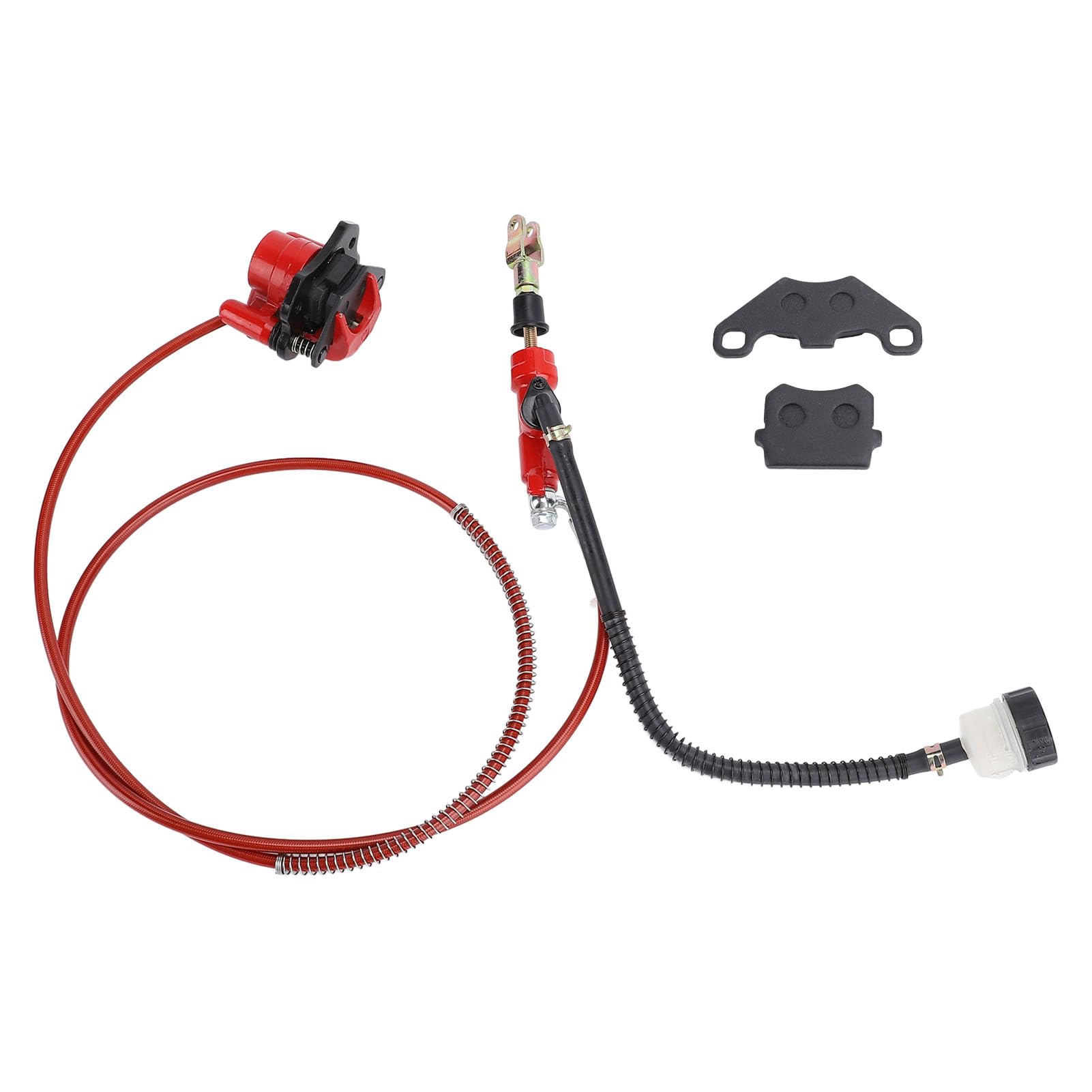 Tissting Heckhydraulischer Bremssattel Master Zylinder Kit mit 1,5 m Weichschlauch und Bremsbelag Stahllegierung für ATV Quad Go Kart Mini Fahrrad Tissting Heckhydraulischer Bremssattel Master Zylinder Kit mit 1,5 m Weichschlauch und Bremsbelag Stahllegierung für ATV Quad Go Kart Mini Fahrrad von Tissting