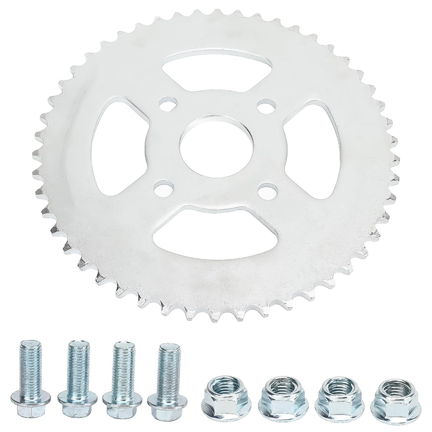 Tissting Kettenrad Hinterrad 50 Zähnen 40mm ID 420 Ketten 4 Löcher Silber Stahl Motorrad Ritzel Zahnkette für Gokart, ATV, Pit Bike Tissting Kettenrad Hinterrad 50 Zähnen 40mm ID 420 Ketten 4 Löcher Silber Stahl Motorrad Ritzel Zahnkette für Gokart, ATV, Pit Bike von Tissting